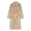 Ernest W Baker Double-breasted Belted Coat In Brown
