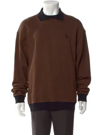 Pre-owned Ernest W Baker Collar Long Sleeve Sweatshirt In Brown