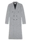 Ernest W Baker Double-breasted Herringbone Coat In Gray