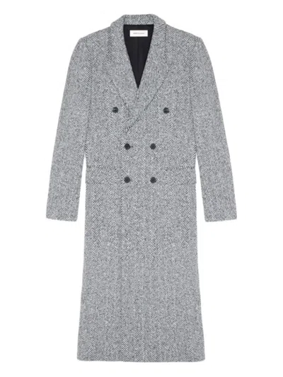 ERNEST W BAKER DOUBLE-BREASTED HERRINGBONE COAT