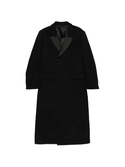 Ernest W Baker Double-breasted Peak-lapels Coat In Black