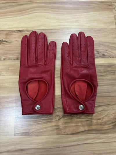 Pre-owned Ernest W Baker Ernest W. Baker Red Leather Motorcycle Gloves