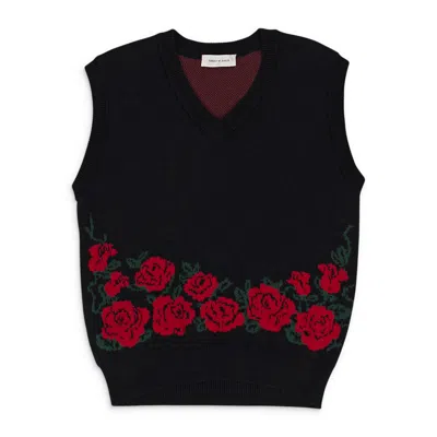 Ernest W Baker Floral Black Sweater Vests