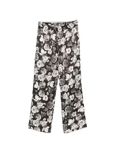 Ernest W Baker Floral-print Trousers In Black