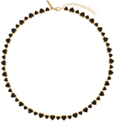 Ernest W Baker Gold Hearts Necklace In Gold Plated Silver