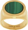 Ernest W Baker Gold Malachite Stone Natural Stone Ring In Malachite Stone