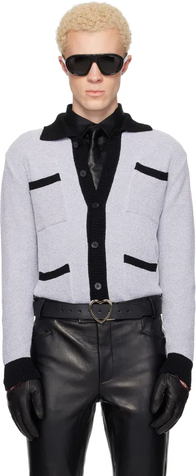 Ernest W Baker Gray Four Pocket Boucle Cardigan