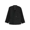 Ernest W Baker Pinstripe Double-breasted Blazer In Black