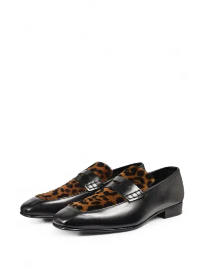 Ernest W Baker Leopard-print Leather Loafers In Multi