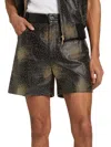Shop Ernest W Baker Men's Studded Leather Shorts In Black