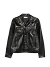 Ernest W Baker Multiple-pockets Buttoned Leather Jacket In Black