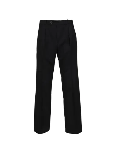 Ernest W Baker Pleated Straight-fit Trousers In Black