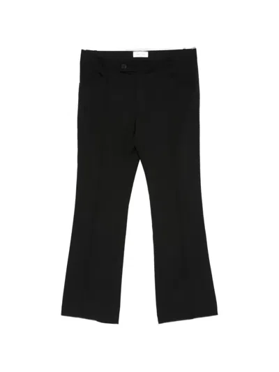 Ernest W Baker Pressed-crease Flared Trousers In Black