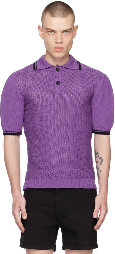 Ernest W Baker Purple Two-button Polo