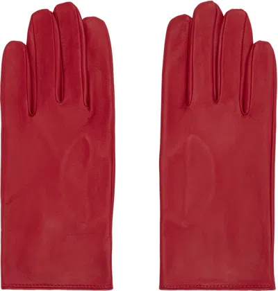 ERNEST W BAKER RED LEATHER GLOVES