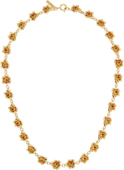 Ernest W Baker Rose Necklace In Gold
