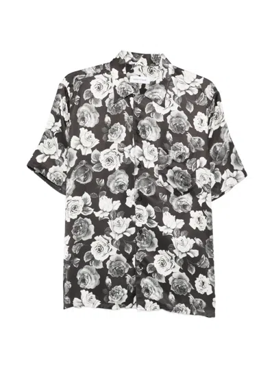 Ernest W Baker Rose-print Shirt In Black