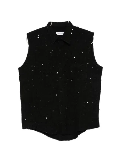 Ernest W Baker Sequin-embellished Sleeveless Shirt In Black