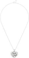 Ernest W Baker Silver Studded Heart Necklace In Silver