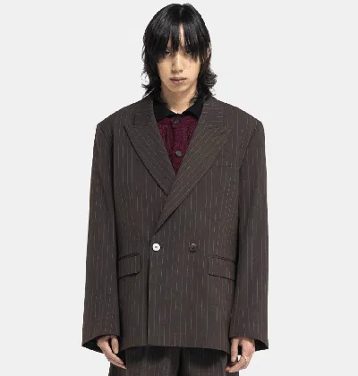 Pre-owned Ernest W Baker Ss24 Ernest W.baker Double-breasted Blazer 46 In Brown