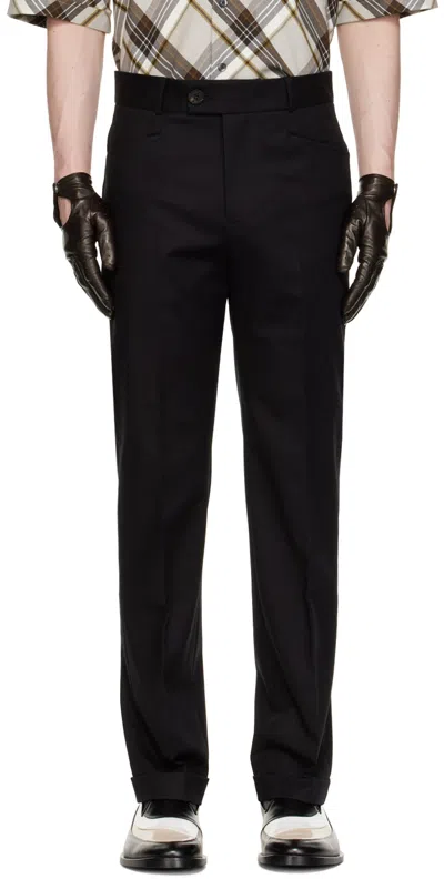 Ernest W Baker Ssense Exclusive Black Cuffed Trousers