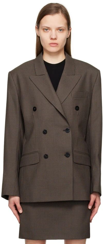 Ernest W Baker Ssense Exclusive Brown Blazer In Houndstooth Brown