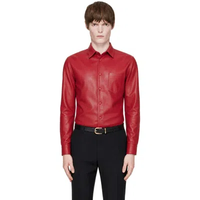 Ernest W Baker Ssense Exclusive Red Leather Classic Shirt