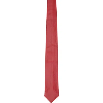 Ernest W Baker Ssense Exclusive Red Leather Classic Tie