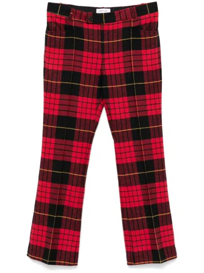 Ernest W Baker Red Tartan Flare Trousers