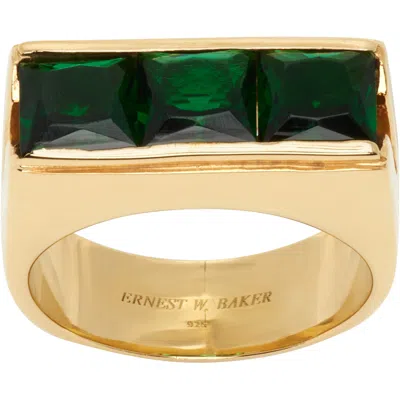 Ernest W Baker Three Stone リング In Gold