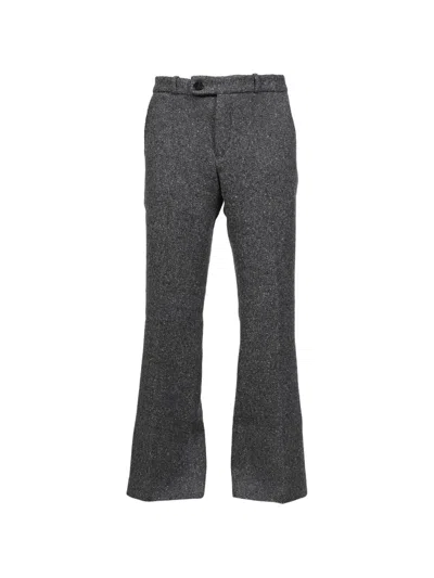 Ernest W Baker Tweed Flared Trousers In Gray