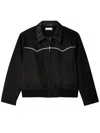 Ernest W Baker Black Western Harrington Jacket In Black