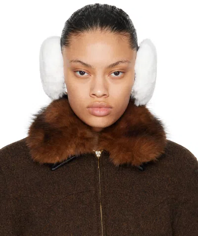Ernest W Baker White Faux-fur Ear Warmers