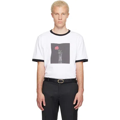 Ernest W Baker White Rose Print T-shirt In Multi