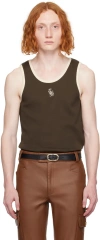 ERNEST W BAKER BROWN EMBROIDERED TANK TOP