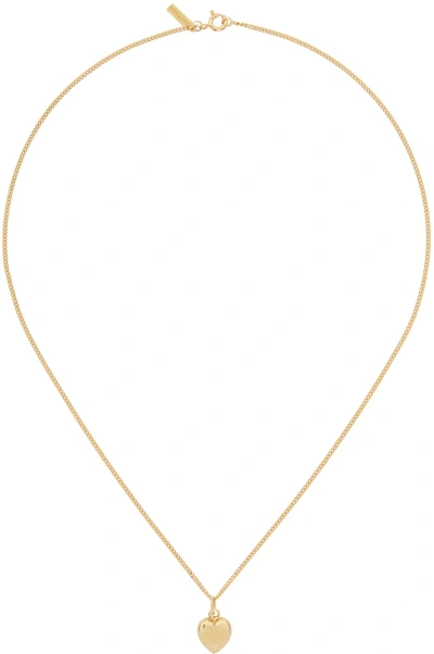 Ernest W Baker Gold Heart Necklace In Gold Plated Silver