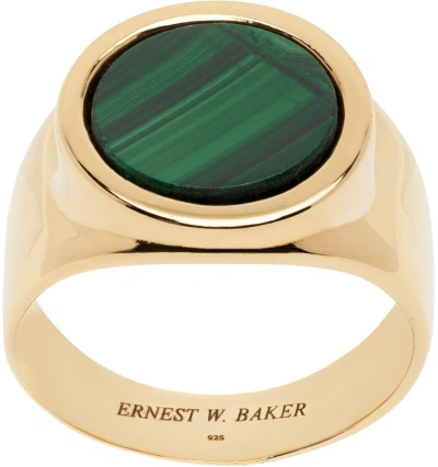 Ernest W Baker Gold Malachite Stone Ring | ModeSens