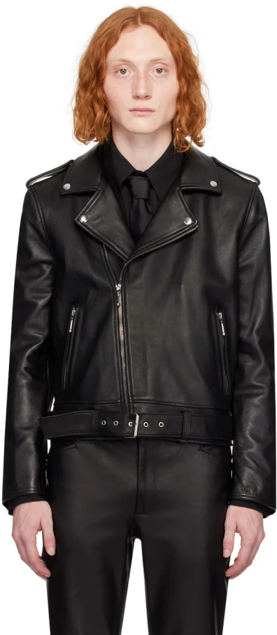 Ernest W Baker Ssense Exclusive Black Leather Jacket