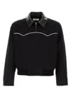 Ernest W.baker Black Stretch Cotton Jacket In Black