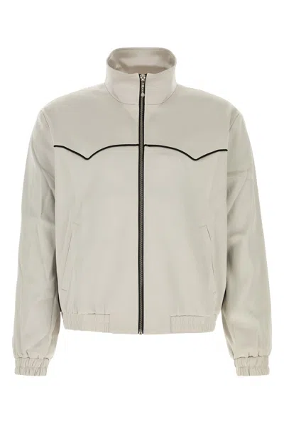 Ernest W.baker Light Grey Satin Bomber Jacket