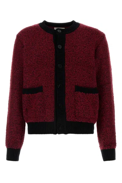 Ernest W.baker Bouclé Cardigan-m Nd  Male In Burgundy