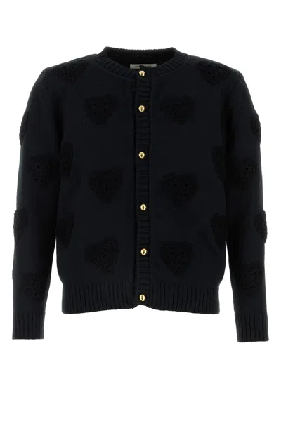 Ernest W.baker Crochet Heart Cardigan-m Nd  Male In Black