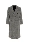 Ernest W.baker Embroidered Wool Coat In Gray