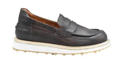 Ernesto Dolani Beige Moccasin Shoes With Penny Strap Design In Black