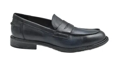 Ernesto Dolani Blue Leather Low Shoes In Black