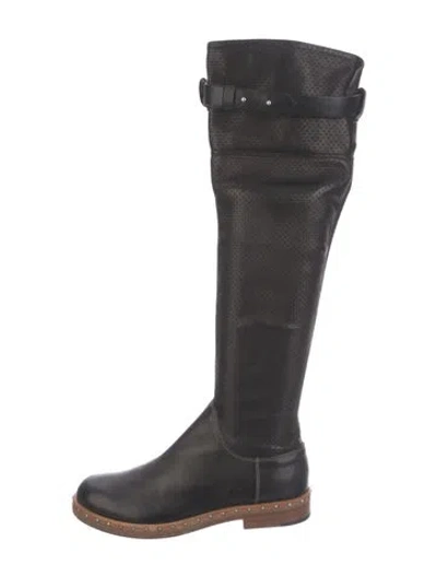 Pre-owned Ernesto Dolani Leather Riding Boots In Black