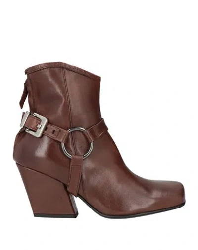 Ernesto Dolani Woman Ankle Boots Chocolate Brown Size 8 Leather