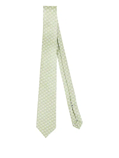 Errico Formicola Floral-print Silk Tie In Green