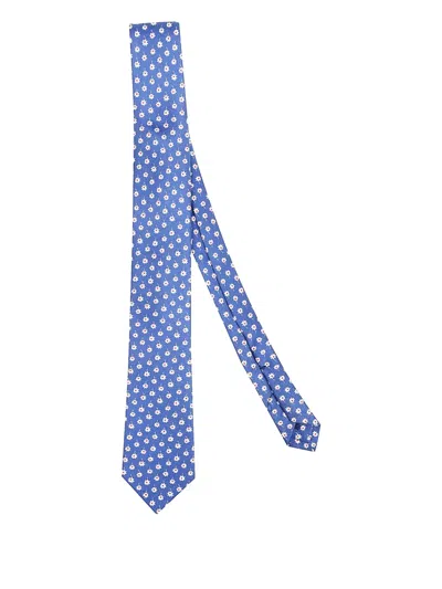 Errico Formicola Floral-print Tie In Blue
