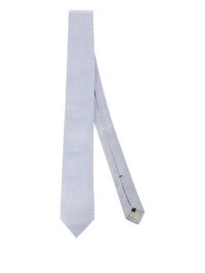 Errico Formicola Geometric-pattern Silk Tie In Blue